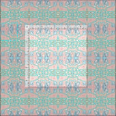 Mint Green Blue Pink Retro Nouveau Mosaik Muster Stoff (Kachel)