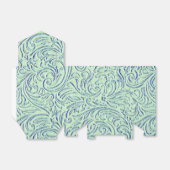 Mint Green Blue Vintag Scrollwork Grafikdesign Geschenkschachtel (Ungefaltet)