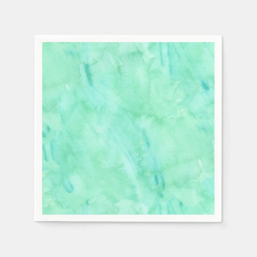 Mint Green Blue Watercolor Textur Muster Serviette (Vorderseite)