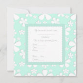 MINT GREEN BLUME GEBURTSTAGLICHE EINLADUNG (Rückseite)
