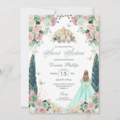 Mint Green & Blush Bezaubernder Garten 16 . Geburt Einladung (Vorderseite)