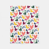 Mint Green Blush Pink Blue Hearts Art Muster Fleecedecke (Vorderseite)