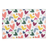 Mint Green Blush Pink Blue Hearts Art Muster Kissenbezug (Vorderseite-Rechts)