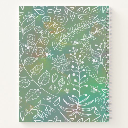 Mint Green Boho Batik Botanicals Beautiful Notizblock (Rückseite)