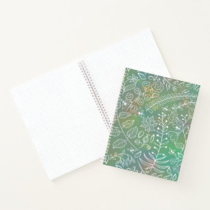 Mint Green Boho Batik Botanicals Beautiful Notizblock