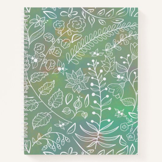 Mint Green Boho Batik Botanicals Beautiful Notizblock (Vorderseite)