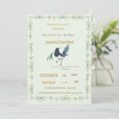 Mint Green Botanical Dove Square Bridal Shower Inv Einladung (Stehend Vorderseite)