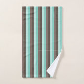 MINT GREEN & BROWN STRIPE PATTERN BADHANDTUCH SET (Handtuch)