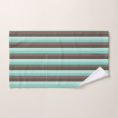 MINT GREEN & BROWN STRIPE PATTERN BADHANDTUCH SET (Handtuch)