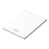Mint Green Brush Script Monogram Modern Trendy Notizblock (Rotiert)