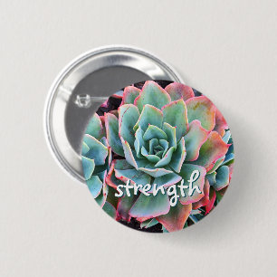 Mint Green Cactus succulent Foto Strength Script Button