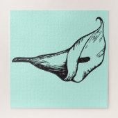 Mint Green Calla Lily Botanische Blume Floral Puzzle (Horizontal)