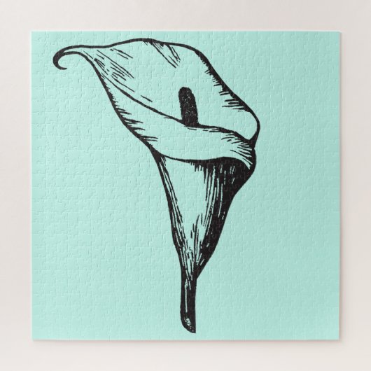 Mint Green Calla Lily Botanische Blume Floral Puzzle (Vertikal)