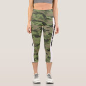 Mint Green Camouflage PERSONALIZE Capri Leggings (Vorderseite)