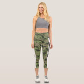 Mint Green Camouflage PERSONALIZE Capri Leggings (Vorderseite)