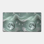 Mint Green Celestial Moon Calm Vibes Schreibtischunterlage (Vorderseite)