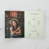 Mint Green Charro Silhouette Quinceanera Einladung (Innenseite)