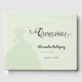 Mint Green Charro Silhouette Quinceanera Gästebuch