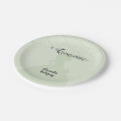 Mint Green Charro Silhouette Quinceanera Pappteller (Schrägansicht)