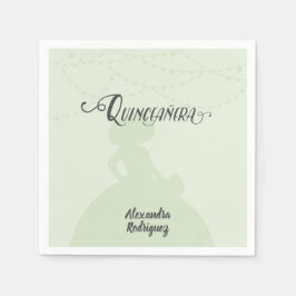 Mint Green Charro Silhouette Quinceanera Serviette