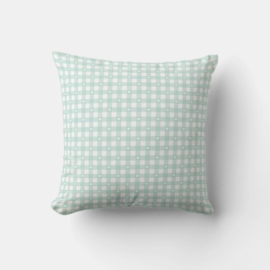 Mint Green Checks Kissen (Vorderseite)