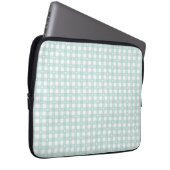 Mint Green Checks Laptopschutzhülle (Vorne Rechts)