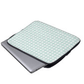 Mint Green Checks Laptopschutzhülle (Vorne Knopf)