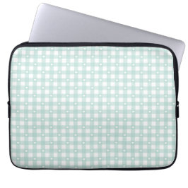 Mint Green Checks Laptopschutzhülle