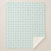 Mint Green Checks Sherpadecke (Vorderseite)