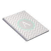 Mint Green Chevron Monogram Notebook Notizblock (Rechte Seite)