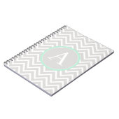 Mint Green Chevron Monogram Notebook Notizblock (Linke Seite)