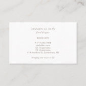 Mint Green | Chic Floral Label Visitenkarte (Rückseite)