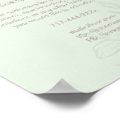 Mint Green | Chic Floral Text Förderung Poster (Ecke)