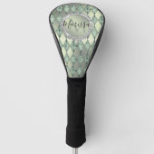 Mint Green Chic Harlequin Monogram Golf Headcover (Vorderseite)