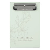 Mint Green | Chic Minimal Floral Mini Klemmbrett (Vorderseite)