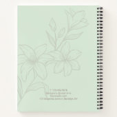 Mint Green | Chic Minimalistisch Floral Notizblock (Rückseite)