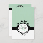 Mint Green Chic Monogram | RSVP-Hochzeitkarte RSVP Karte (Vorne/Hinten)