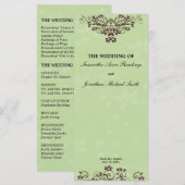Mint Green & Chocolate Brown Hochzeitsprogramm Programm (Vorne/Hinten)