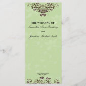 Mint Green & Chocolate Brown Hochzeitsprogramm Programm (Vorderseite)