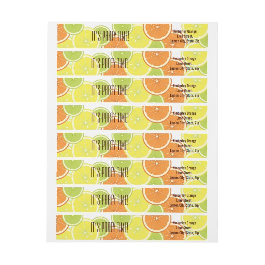 Mint Green Citrus Fruit Slices Rücksendeadresse (Bogen)