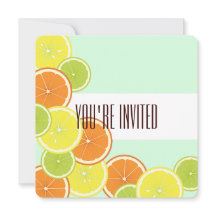 Mint Green Citrus Fruit Slices Summer Tee Party