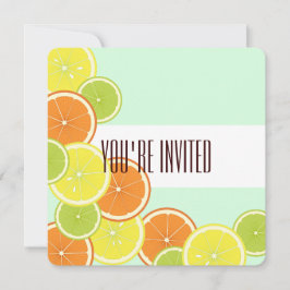 Mint Green Citrus Fruit Slices Summer Tee Party Einladung