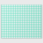 Mint Green Classic Gingham Checkered Pattern Geschenkpapier (Flach)
