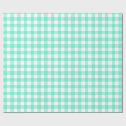 Mint Green Classic Gingham Checkered Pattern Geschenkpapier (Flach)
