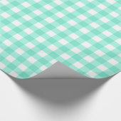 Mint Green Classic Gingham Checkered Pattern Geschenkpapier (Ecke)
