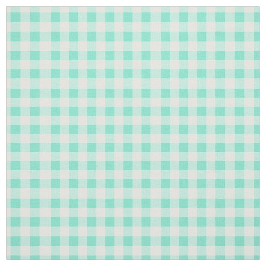 Mint Green Classic Gingham Prüfmuster Stoff (Muster)