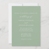Mint Green Classic Minimal Wedding Einladung (Vorderseite)