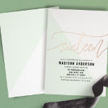 Mint Green Color Block Sweet 16 Geburtstagsparty Folieneinladung<br><div class="desc">Feiern Sie stilvoll ein 16 . Geburtstag mit dieser modernen,  grün geprägten Blockfolie. Das frische Design zeichnet sich durch ein trendiges geometrisches Muster und schimmernde Goldfolienakzente aus,  die sich perfekt für ein lustiges und unvergessliches Fest eignen. Personalisieren Sie Ihre Veranstaltungsdetails,  um einen einzigartigen Sake für Ihre Gäste zu schaffen.</div>