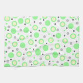 Mint Green Cream Gray Polka Dots Geschirrtuch (Horizontal)