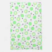 Mint Green Cream Gray Polka Dots Geschirrtuch (Vertikal)